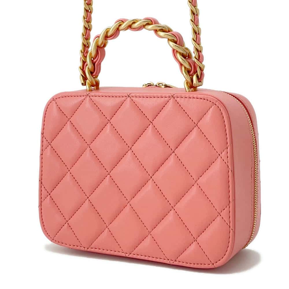 CHANEL Matelasse Chain Vanity Bag PinkAS3318 Lambskin