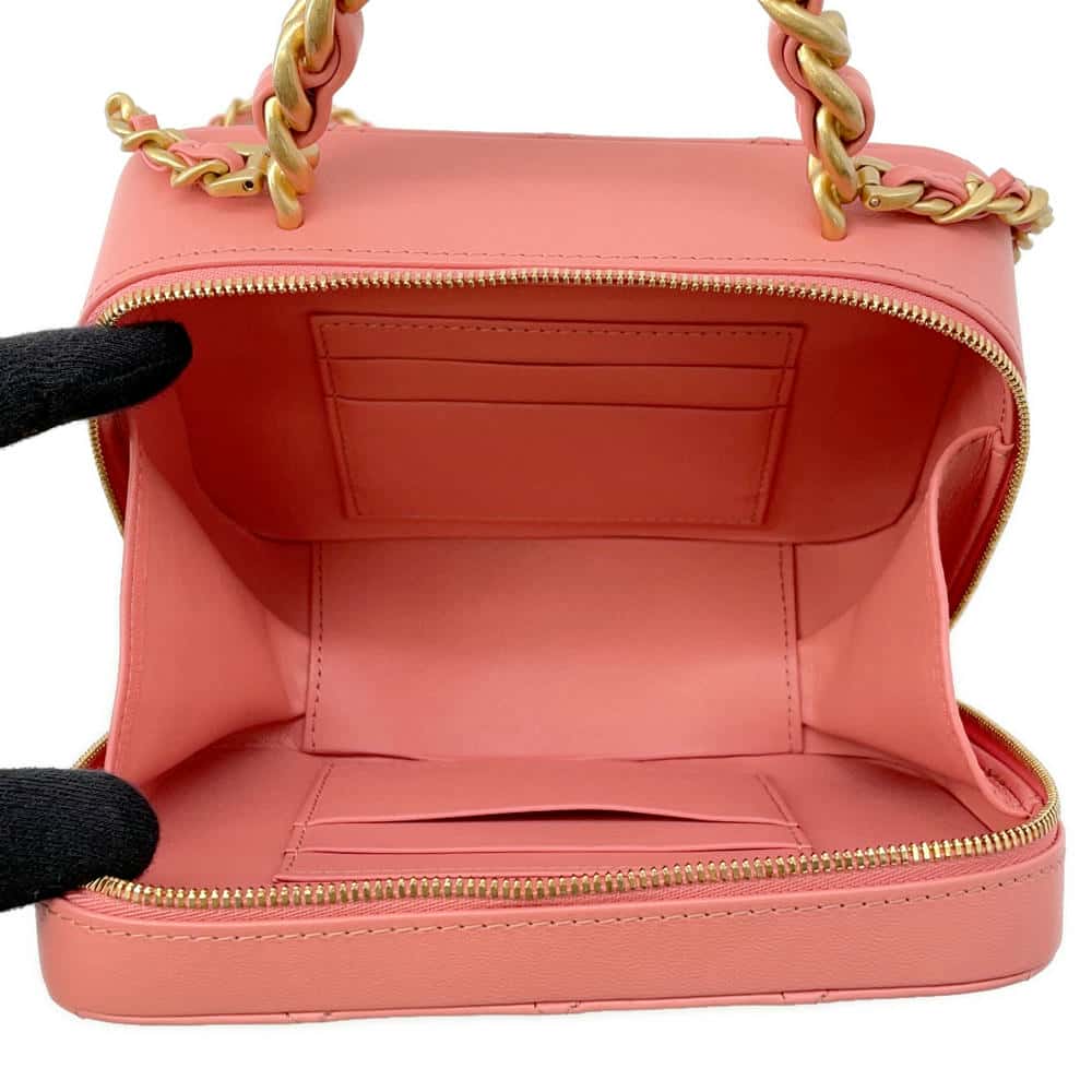 CHANEL Matelasse Chain Vanity Bag PinkAS3318 Lambskin