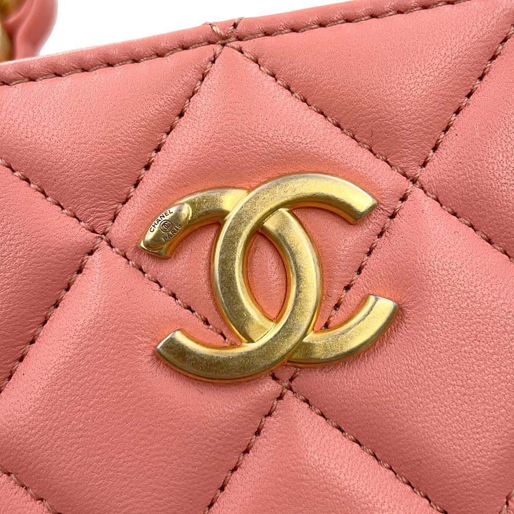 CHANEL Matelasse Chain Vanity Bag PinkAS3318 Lambskin