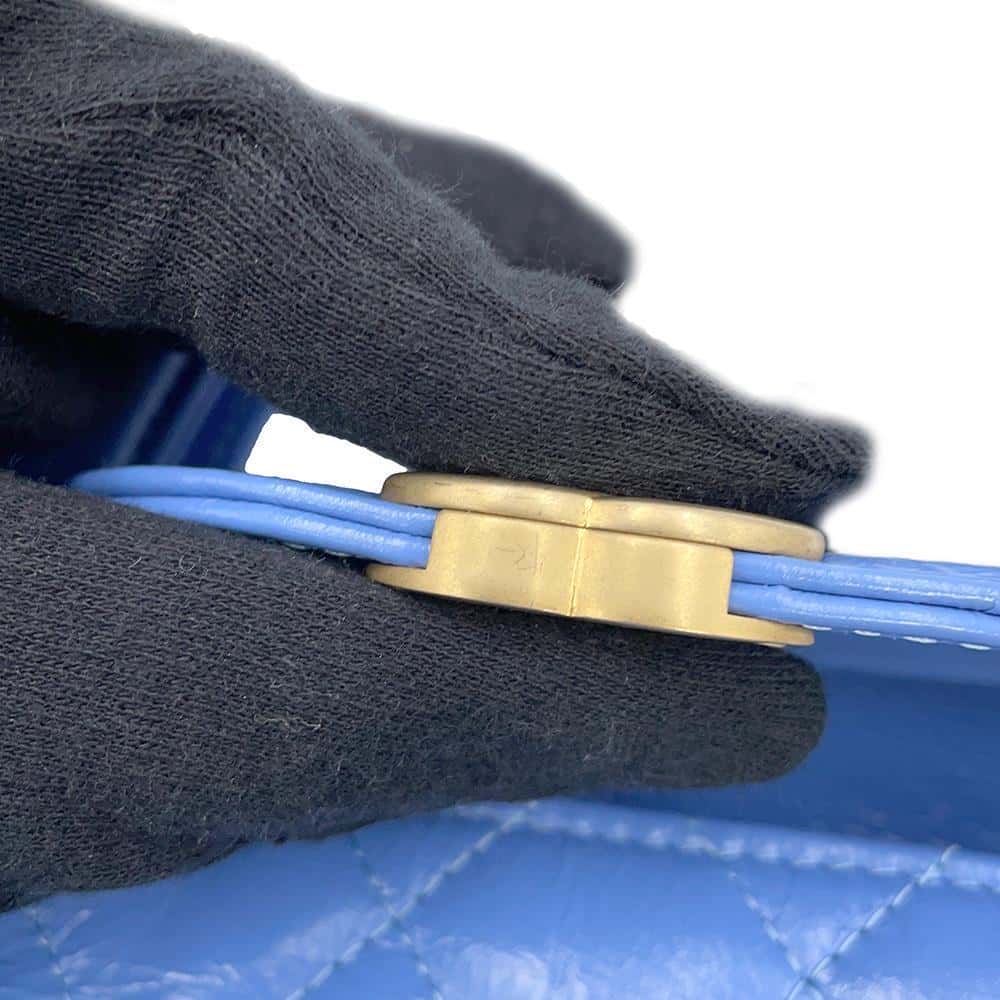 CHANEL Matelasse Mini Shopping Bag 2way Bag Light BlueAS4416 Shiny Calf Leather Size Mini