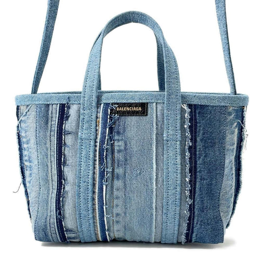 BALENCIAGA Barbes 2WAYBag Blue671404 Denim Size Small