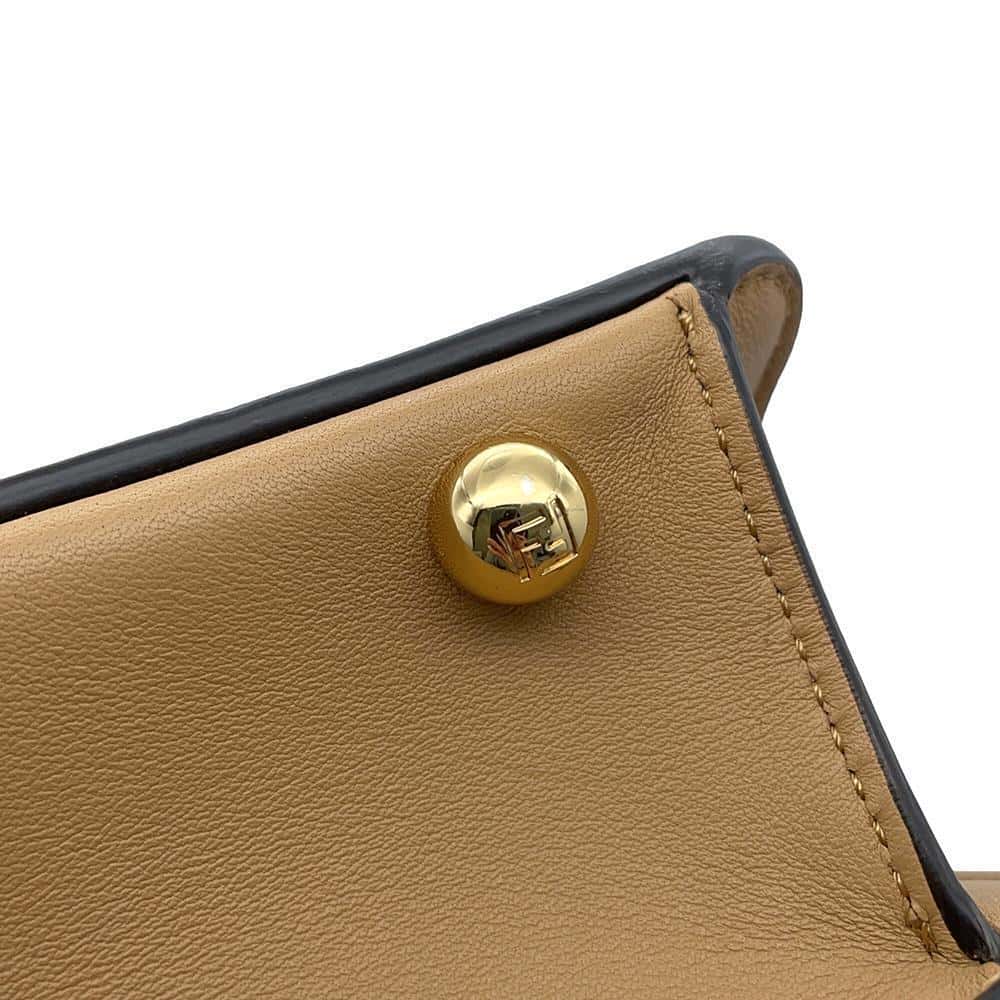 FENDI Peekaboo Icy You Brown8BN321 Leather Size Medium