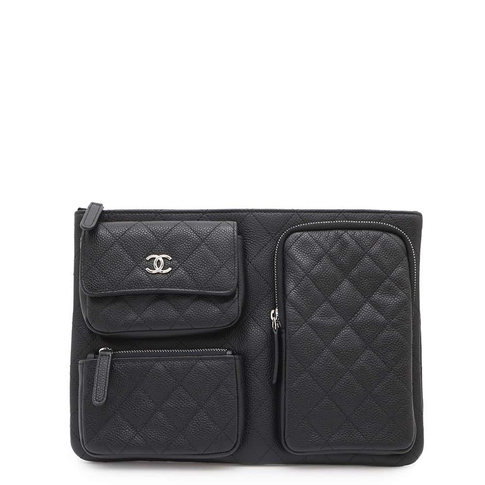 CHANEL Multi-pocket business bag Black Caviar Leather