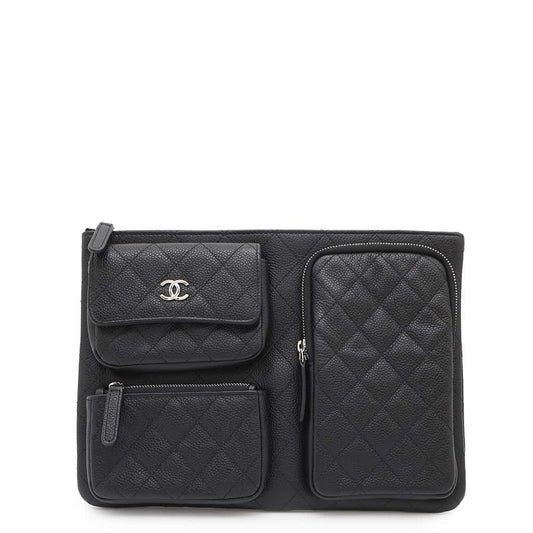 CHANEL Multi-pocket business bag Black Caviar Leather