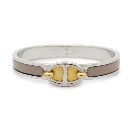 HERMES Mini Clic Chaine d'Ancre Bracelet Size PM Marong rasse Metal Enamel