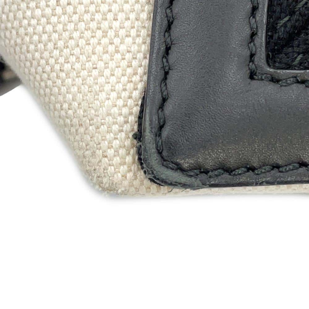 BALENCIAGA Navy Cabas S Natural/Black339933 Canvas Leather Size S