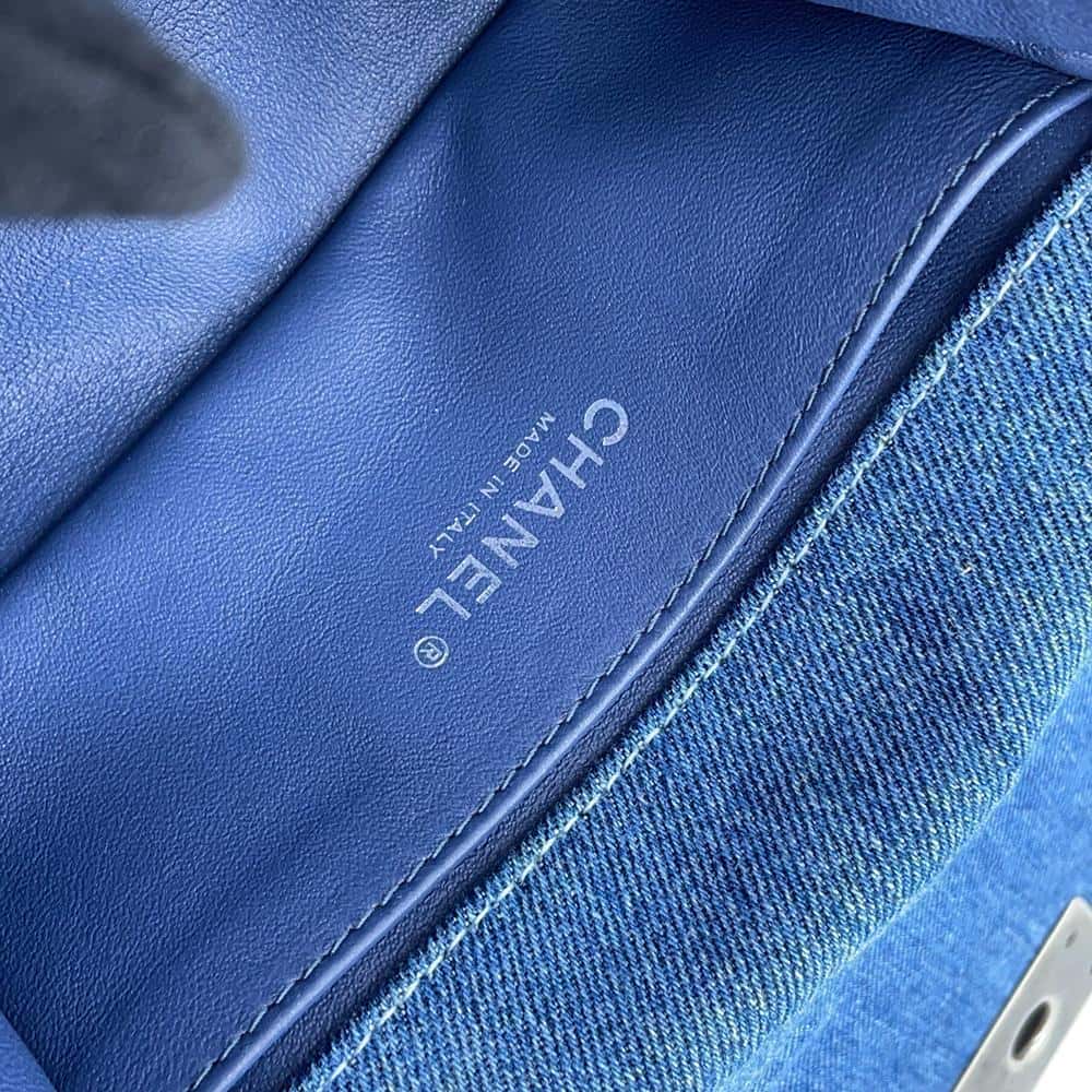 CHANEL Boy Chanel ChainShoulder Blue Denim Size Mini