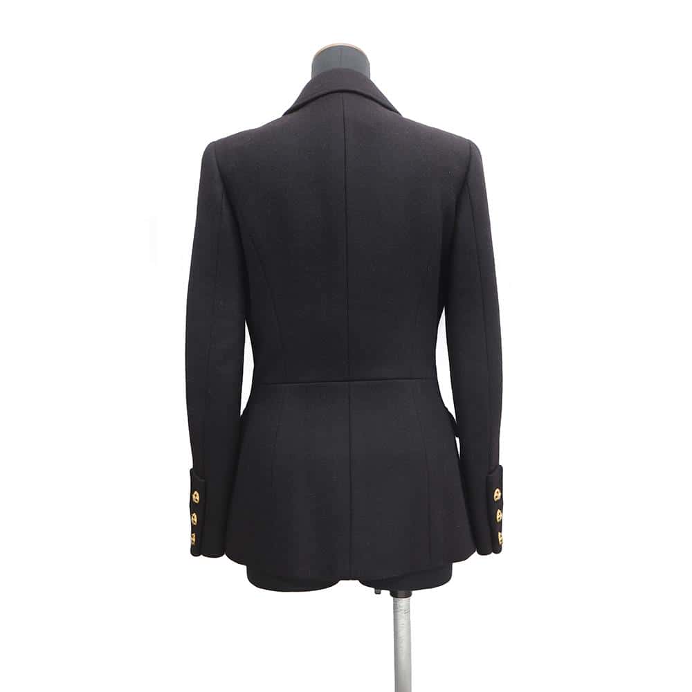 CHANEL Gripoa Button Jacket Size 38 BlackP08277 Wool 100%