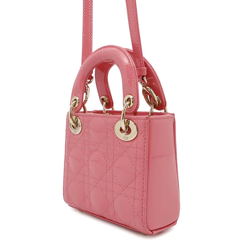 Dior Lady Dior Canage PinkS0856OWCB Patent Leather Size micro