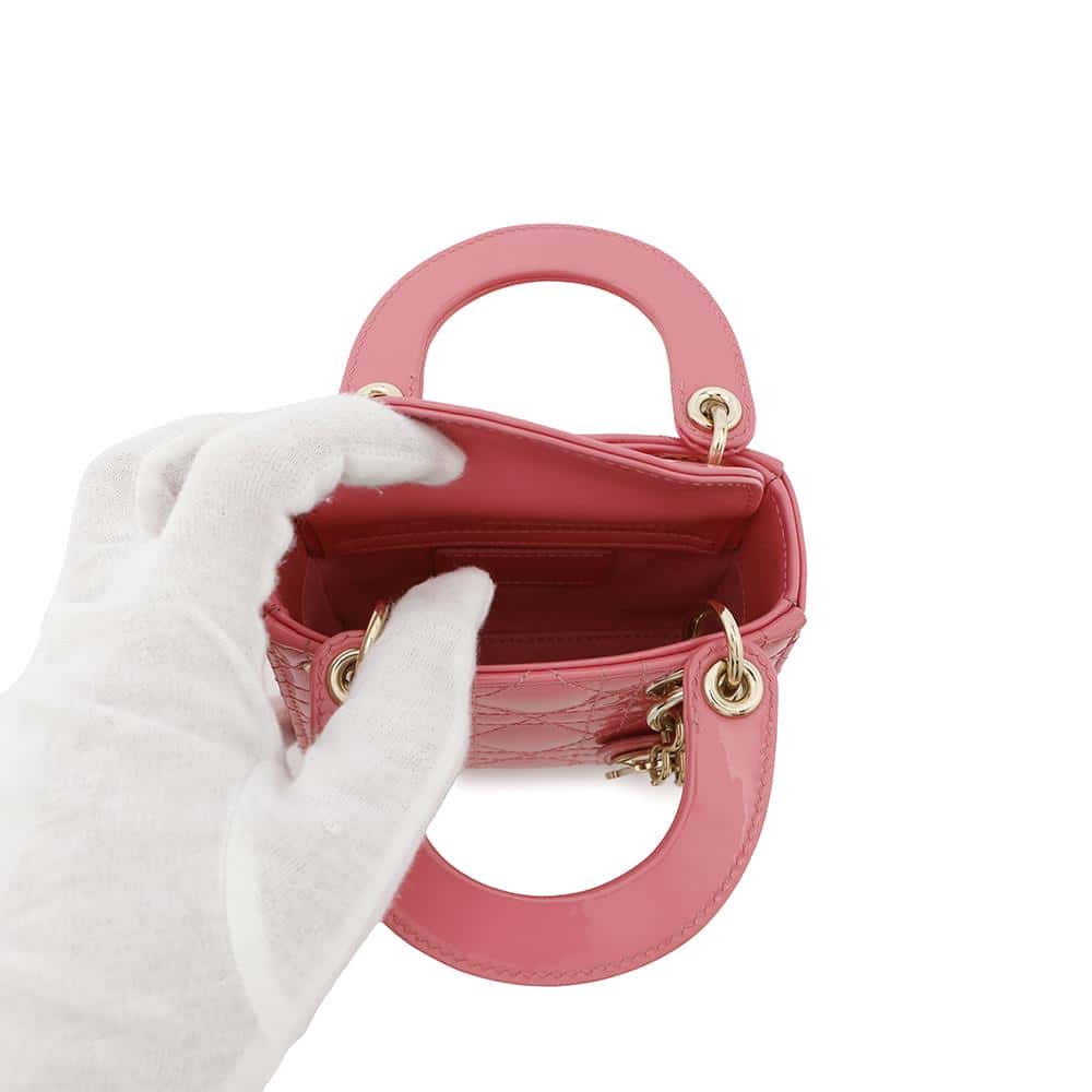 Dior Lady Dior Canage PinkS0856OWCB Patent Leather Size micro