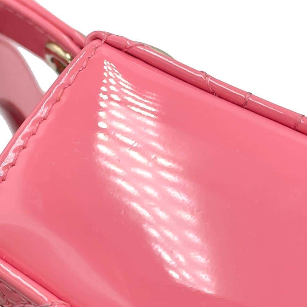 Dior Lady Dior Canage PinkS0856OWCB Patent Leather Size micro