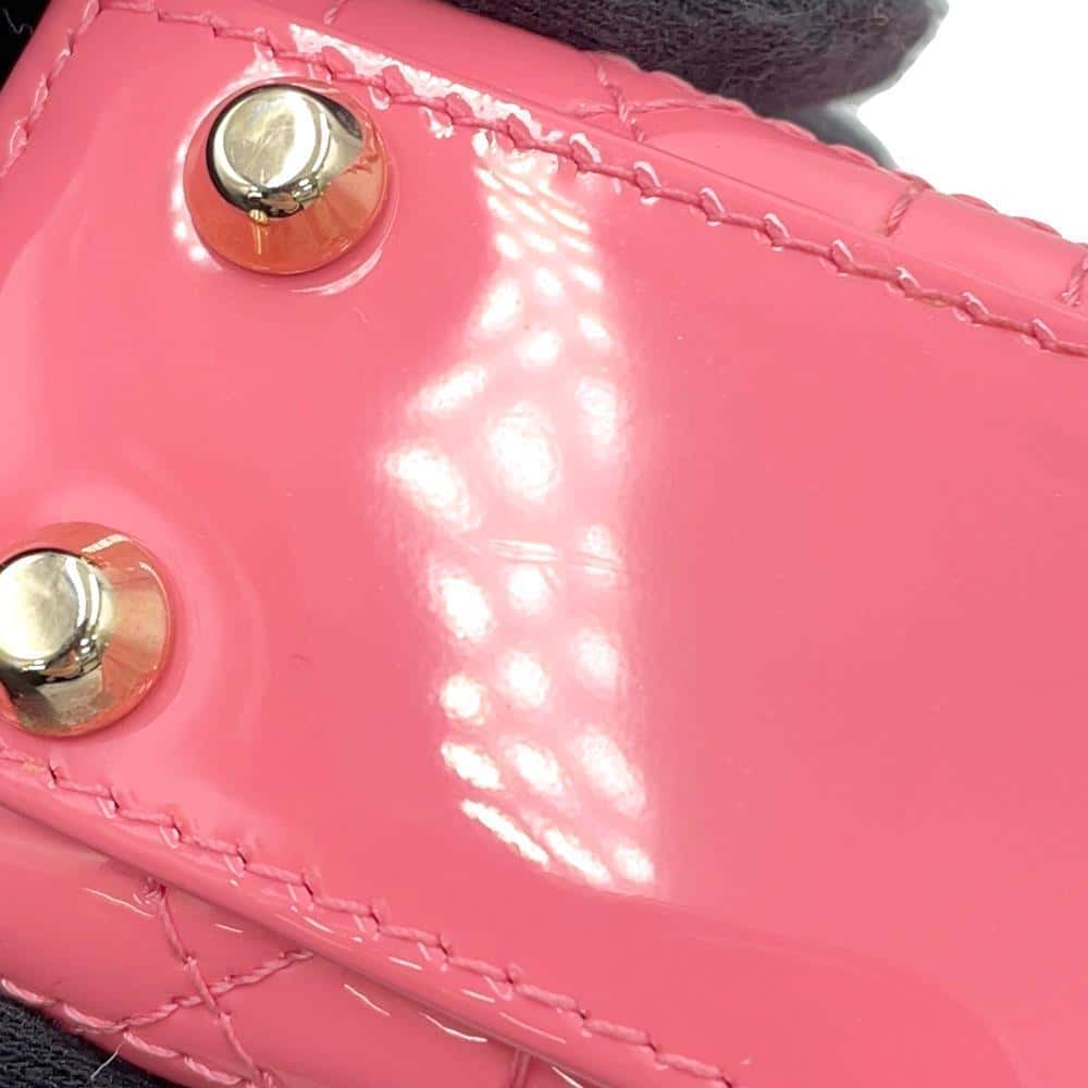 Dior Lady Dior Canage PinkS0856OWCB Patent Leather Size micro
