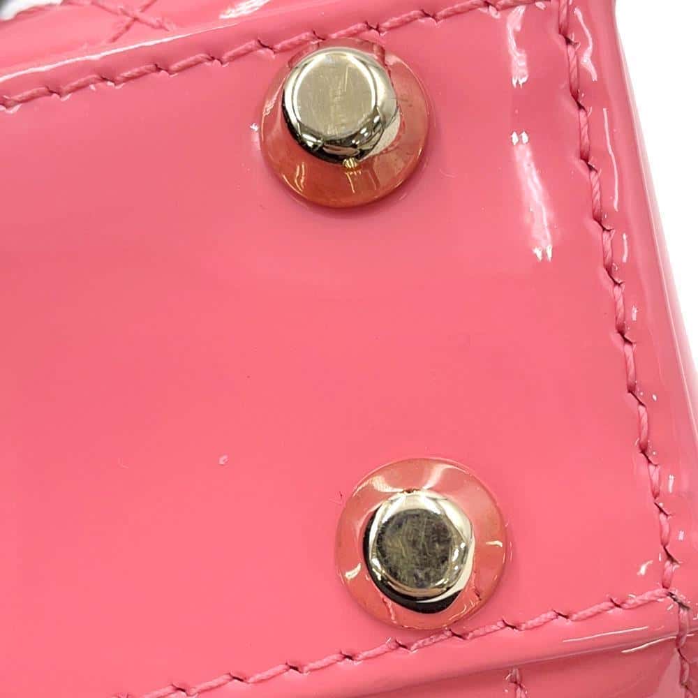 Dior Lady Dior Canage PinkS0856OWCB Patent Leather Size micro