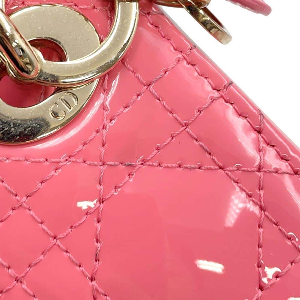 Dior Lady Dior Canage PinkS0856OWCB Patent Leather Size micro