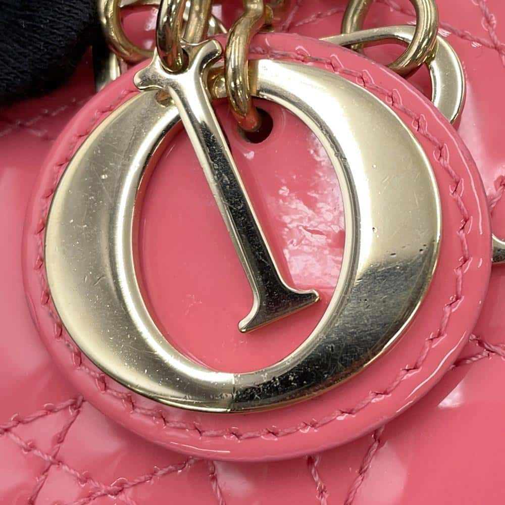 Dior Lady Dior Canage PinkS0856OWCB Patent Leather Size micro