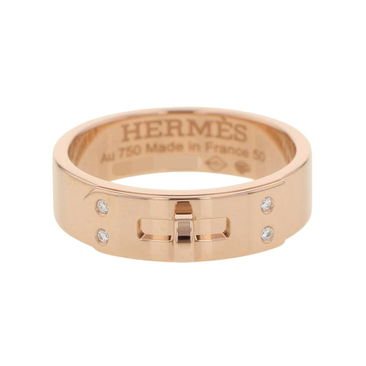HERMES Kelly Ring Size PM/50/#10 18K Pink Gold