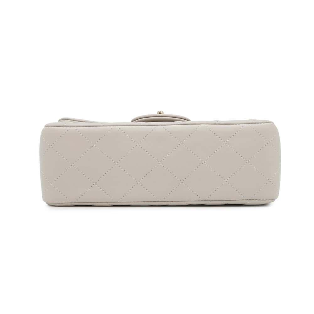 CHANEL Mini Matelasse Shoulder Bag GrayA69900 Lambskin Size 20