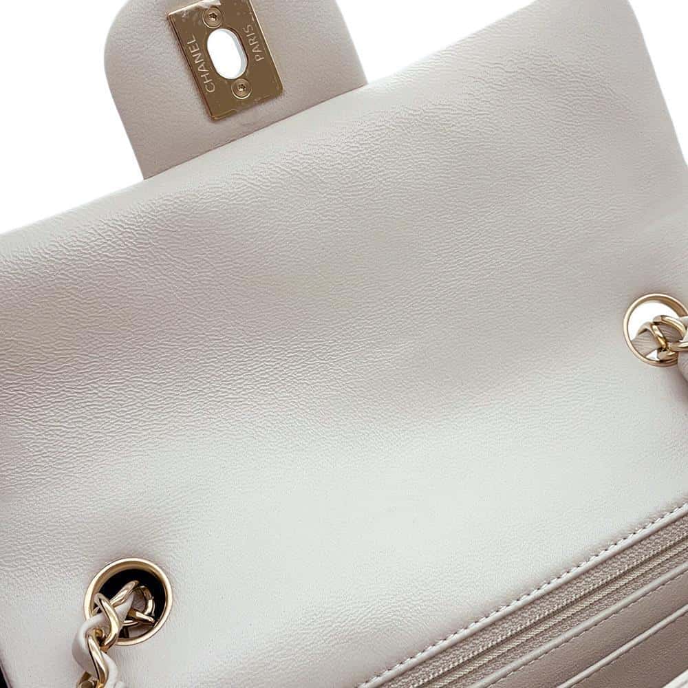 CHANEL Mini Matelasse Shoulder Bag GrayA69900 Lambskin Size 20