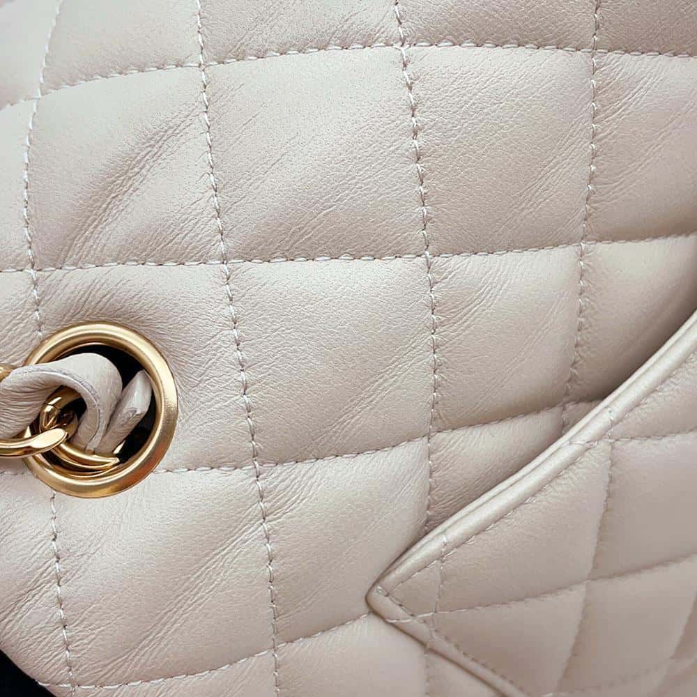 CHANEL Mini Matelasse Shoulder Bag GrayA69900 Lambskin Size 20