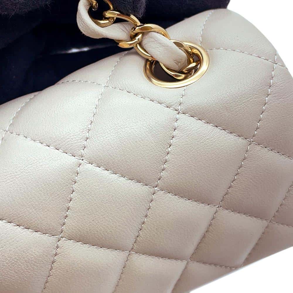 CHANEL Mini Matelasse Shoulder Bag GrayA69900 Lambskin Size 20
