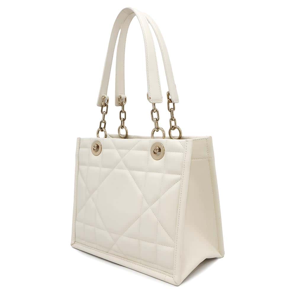 Dior Archi Cannage Essential Tote Bag Ivory Leather