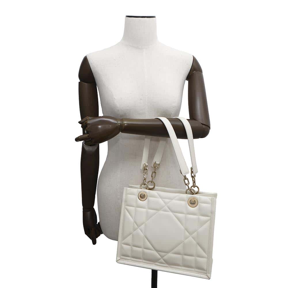 Dior Archi Cannage Essential Tote Bag Ivory Leather