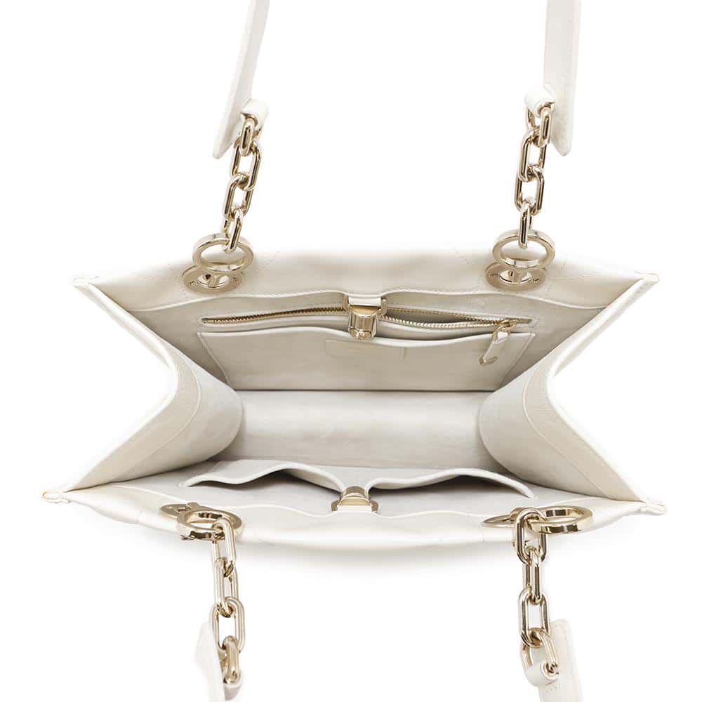 Dior Archi Cannage Essential Tote Bag Ivory Leather