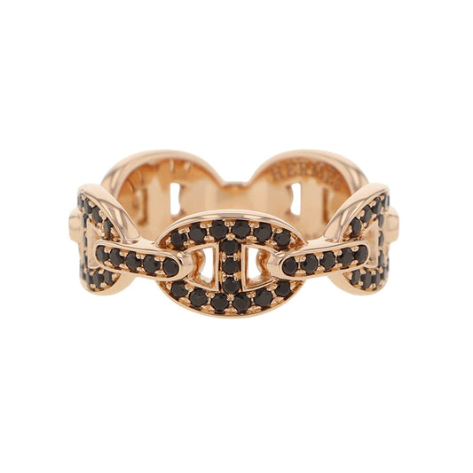 HERMES Chaine d'Ancre Anchene Ring Size PM/52/#12 18K Pink Gold