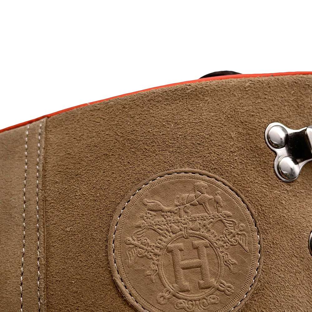 HERMES Short boots "Hike" Brown/Orange Suede leather Size 43
