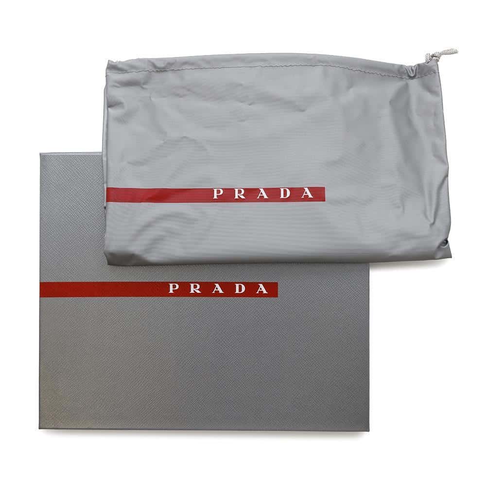 PRADA Prada Sports Socks Sneakers White/Red3T6424 Knit Rubber Size 36 1/2