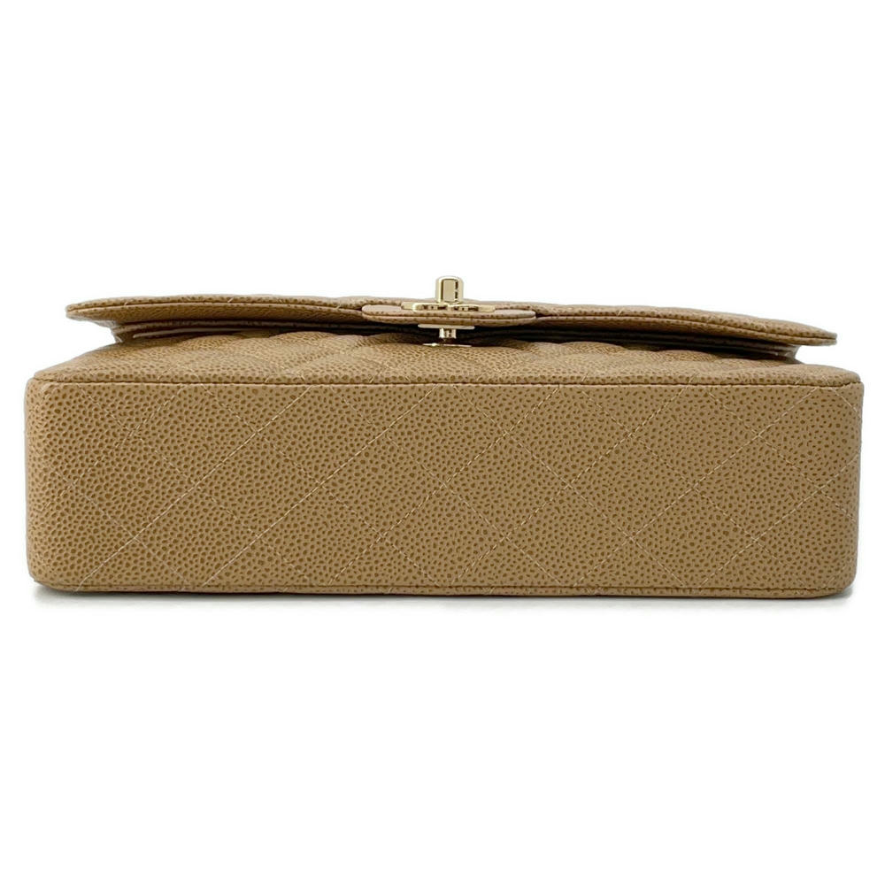 CHANEL Matelasse Double Flap ChainShoulder BrownA01112 Caviar Leather Size 25