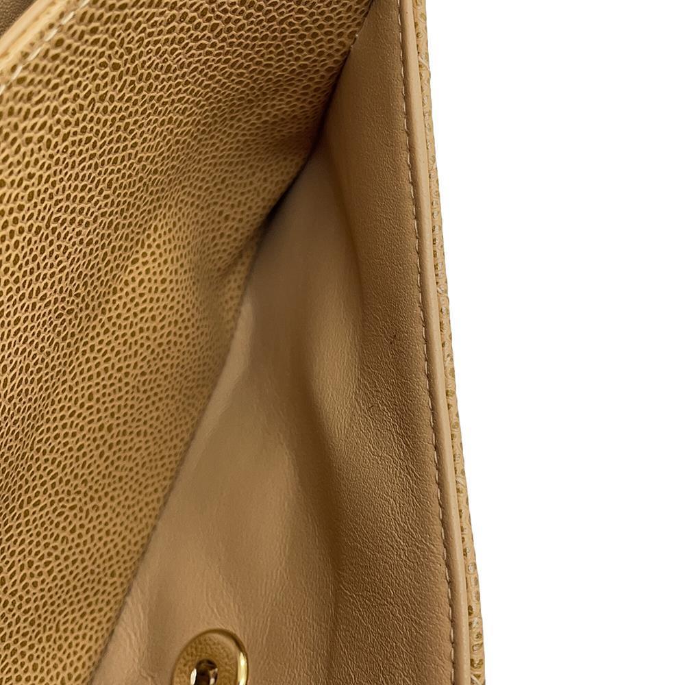 CHANEL Matelasse Double Flap ChainShoulder BrownA01112 Caviar Leather Size 25