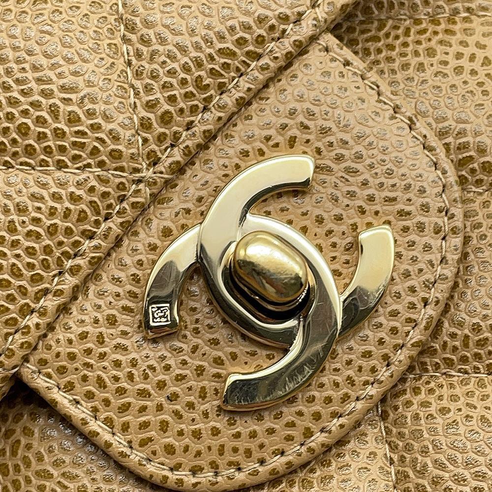 CHANEL Matelasse Double Flap ChainShoulder BrownA01112 Caviar Leather Size 25