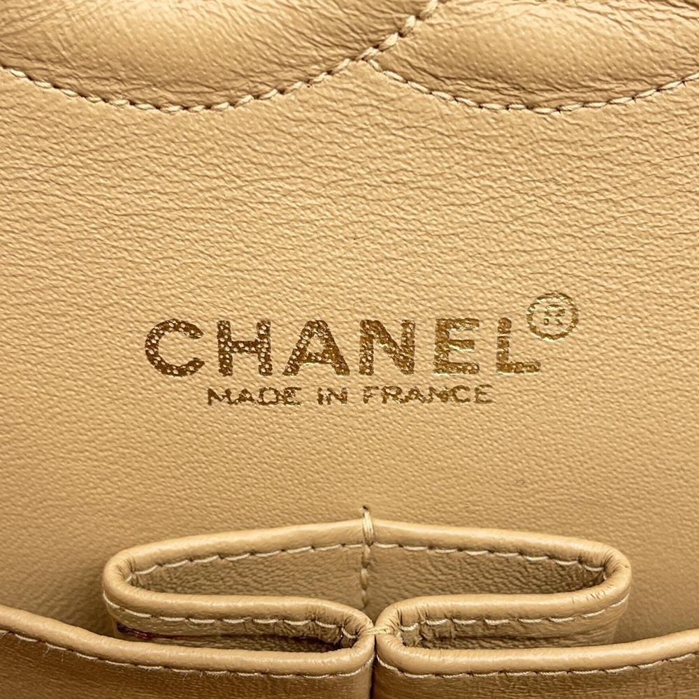 CHANEL Matelasse Double Flap ChainShoulder BrownA01112 Caviar Leather Size 25