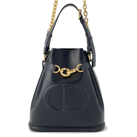 Dior C'est Dior CD Embossed Bag BlackM2271UBHA Calf Leather Size Medium