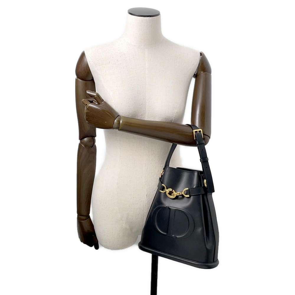 Dior C'est Dior CD Embossed Bag BlackM2271UBHA Calf Leather Size Medium