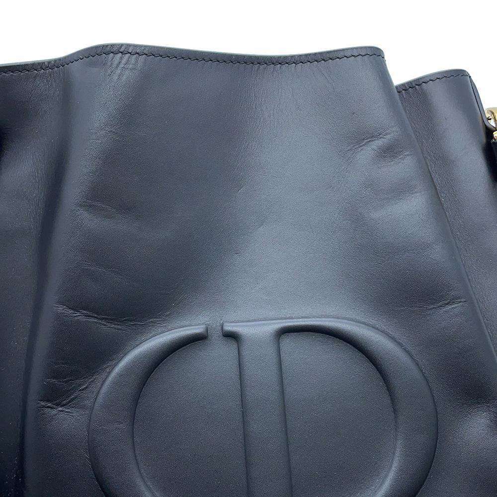 Dior C'est Dior CD Embossed Bag BlackM2271UBHA Calf Leather Size Medium