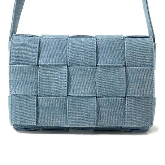 Bottega Veneta Maxi INTRECCIATO Cassette Shoulder Bag Blue710188 Denim
