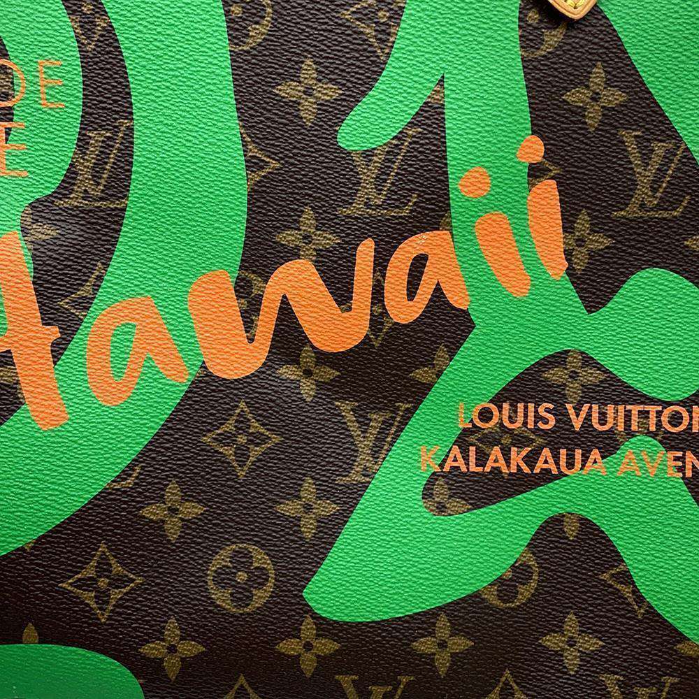 LOUIS VUITTON Neverfull_ Hawaii Limited GreenM44198 Monogram Size MM