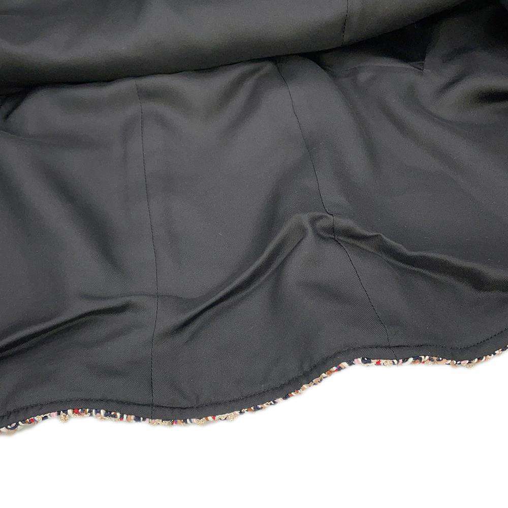 LOUIS VUITTON Belted Tweed Skater Dress Size 38 Multicolor Wool 56% Cotton19% Polyester9% Nylon9% Rayon7%