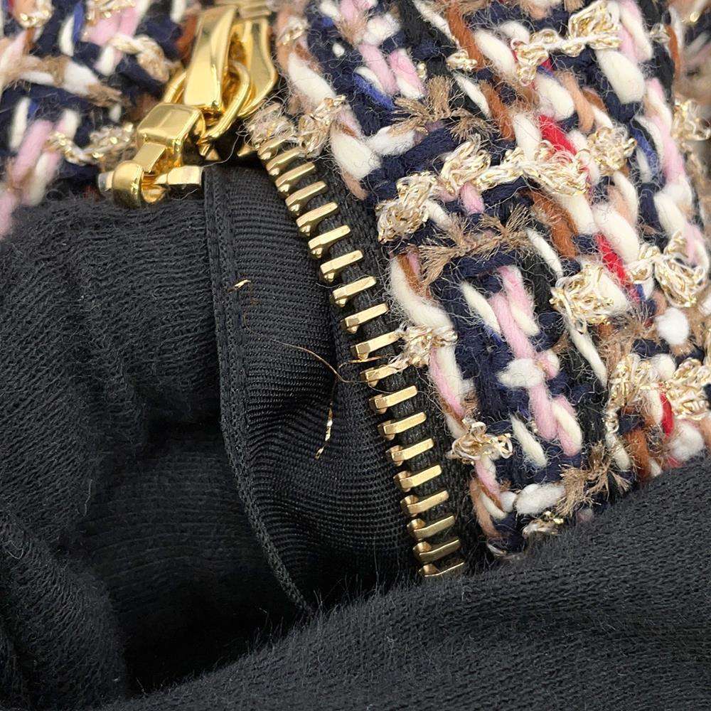 LOUIS VUITTON Belted Tweed Skater Dress Size 38 Multicolor Wool 56% Cotton19% Polyester9% Nylon9% Rayon7%