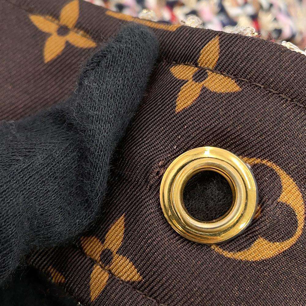 LOUIS VUITTON Belted Tweed Skater Dress Size 38 Multicolor Wool 56% Cotton19% Polyester9% Nylon9% Rayon7%