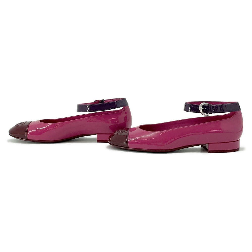 CHANEL CC Logo Pumps Pink/PurpleG45166 Patent Leather Size 36C
