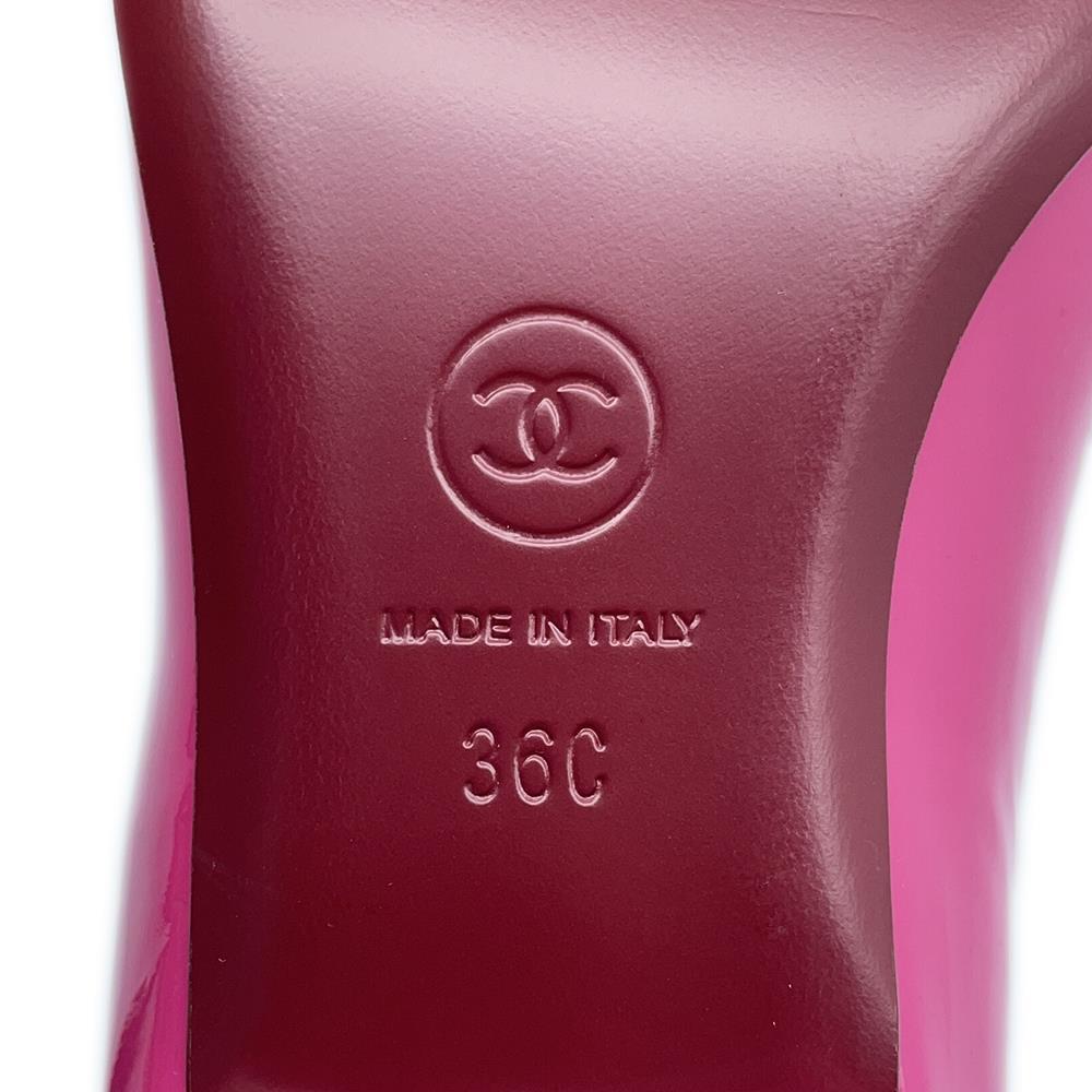 CHANEL CC Logo Pumps Pink/PurpleG45166 Patent Leather Size 36C