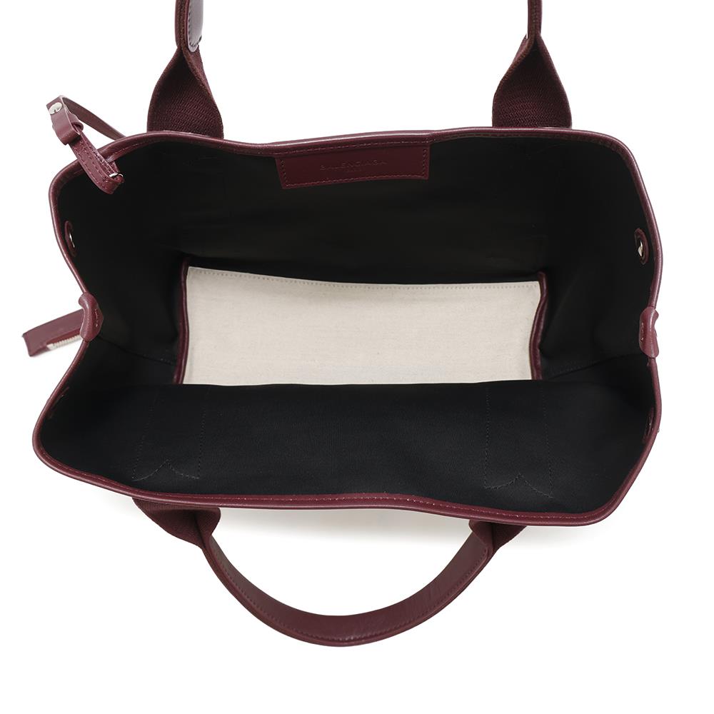 BALENCIAGA Navy Kabas Natural/Bordeaux339933 Canvas Leather