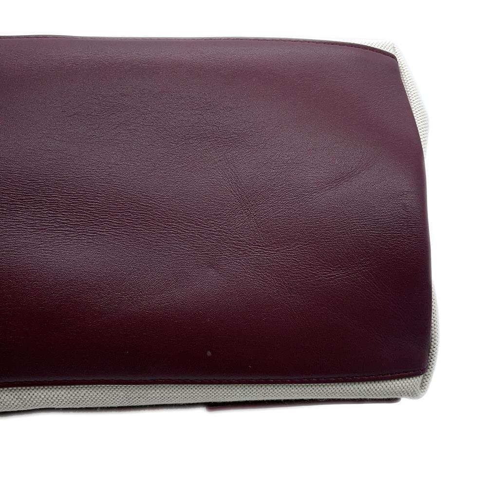 BALENCIAGA Navy Kabas Natural/Bordeaux339933 Canvas Leather