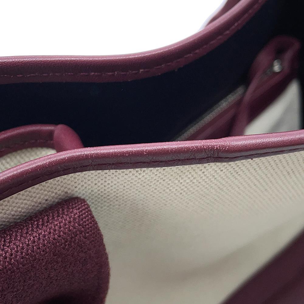 BALENCIAGA Navy Kabas Natural/Bordeaux339933 Canvas Leather