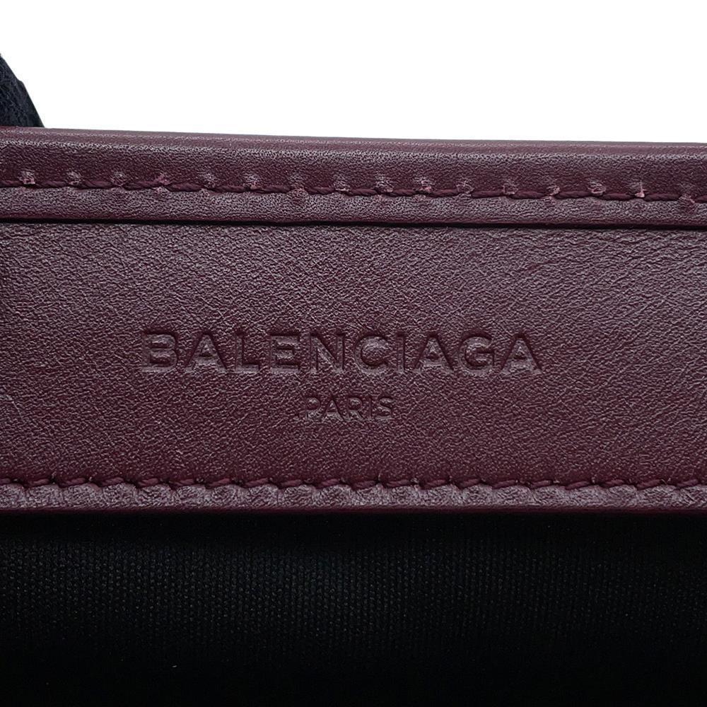 BALENCIAGA Navy Kabas Natural/Bordeaux339933 Canvas Leather