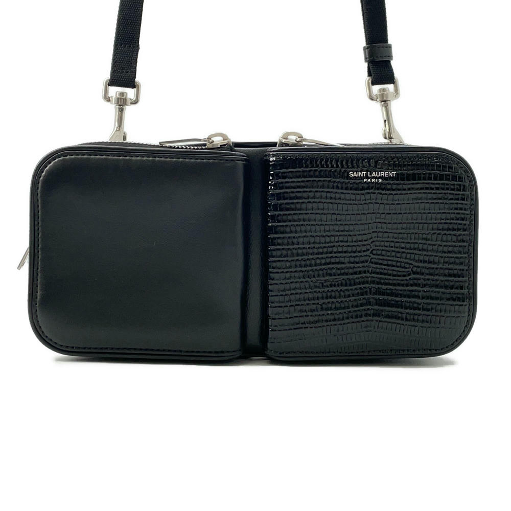 SAINT LAURENT PARIS Shoulder Bag Black712569 Leather Embossed Leather