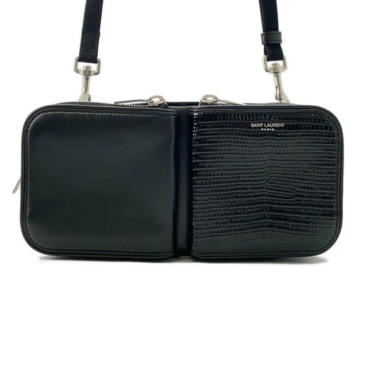 SAINT LAURENT PARIS Shoulder Bag Black712569 Leather Embossed Leather